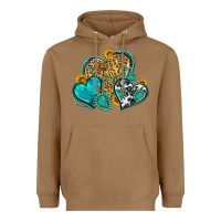Toasted Coconut western turquoise hearts Heavyweight Hoodie - Zillion Design Studio