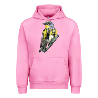 Fuchsia Pink yellow rumped warbler Urban Hoodie - LillyAllenDesigns