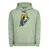 Pigment Oil Green yellow rumped warbler Urban Hoodie - LillyAllenDesigns