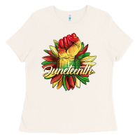 Bone juneteenth fist sunflower Ladies Tee - BarkalooDesign