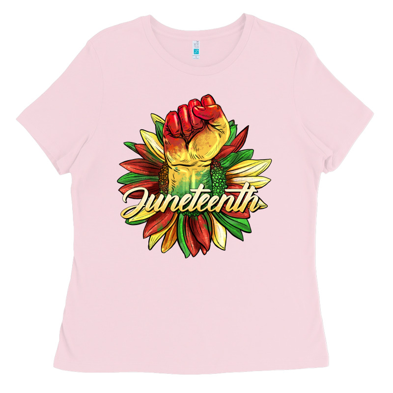 Juneteenth Fist Sunflower Ladies Tee by BarkalooDesign | Teevron