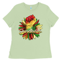 Matcha juneteenth fist sunflower Ladies Tee - BarkalooDesign