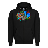 Black autism hearts Zipper Hoodie - Zillion Design Studio
