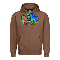 Chestnut autism hearts Zipper Hoodie - Zillion Design Studio