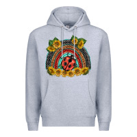 Heather Grey ladybuy  rainbow Premium Hoodie - BarkalooDesign