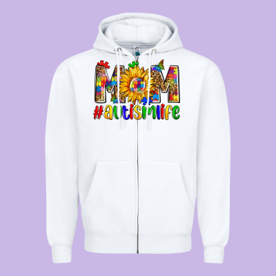 Mom Autismlife Zillion Zipper Hoodie Designed By Zillion Design Studio