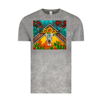 Western Sunflowers Longhorn Bull Skull Vintage Tee | Teevron