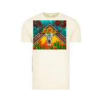 Vintage Arctic western sunflowers longhorn bull skull Vintage Tee - Artiststas