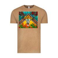 Vintage Camel western sunflowers longhorn bull skull Vintage Tee - Artiststas