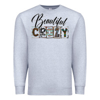 Heather Grey beatiful crazy Premium Sweatshirt - SublimationCraftShop