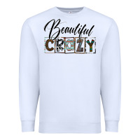 White beatiful crazy Premium Sweatshirt - SublimationCraftShop