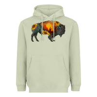 Matcha sunflower bison Heavyweight Hoodie - RanaPortraitStore