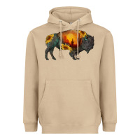 Mushroom sunflower bison Heavyweight Hoodie - RanaPortraitStore