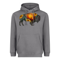 Storm sunflower bison Heavyweight Hoodie - RanaPortraitStore