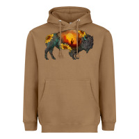 Toasted Coconut sunflower bison Heavyweight Hoodie - RanaPortraitStore