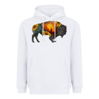 White sunflower bison Heavyweight Hoodie - RanaPortraitStore