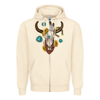 Sandshell western cow skull Zipper Hoodie - texasbilliewilder