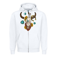 White western cow skull Zipper Hoodie - texasbilliewilder