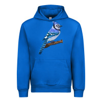 Cobalt Blue Jay Bird Urban Hoodie - LillyAllenDesigns