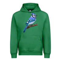 Emerald Blue Jay Bird Urban Hoodie - LillyAllenDesigns