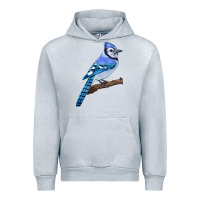 Heather Grey Blue Jay Bird Urban Hoodie - LillyAllenDesigns