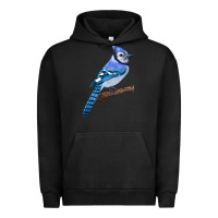 Pigment Black Blue Jay Bird Urban Hoodie - LillyAllenDesigns