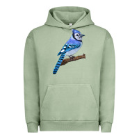 Pigment Oil Green Blue Jay Bird Urban Hoodie - LillyAllenDesigns