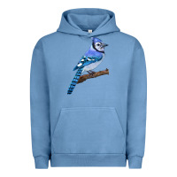Pigment Pebble Blue Blue Jay Bird Urban Hoodie - LillyAllenDesigns