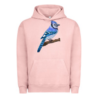 Pigment Salmon Blue Jay Bird Urban Hoodie - LillyAllenDesigns