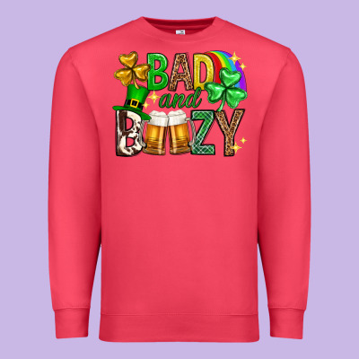 Bad And Boozy St. Patricks Day Premium Sweatshirt Designed By Neo Western