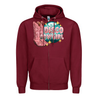 Burgundy western disco cowgirl Zipper Hoodie - texasbilliewilder