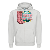 Dove Grey western disco cowgirl Zipper Hoodie - texasbilliewilder