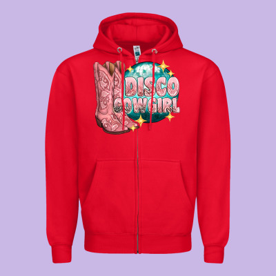 Zipper Hoodie western disco cowgirl