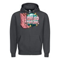 Smoke western disco cowgirl Zipper Hoodie - texasbilliewilder