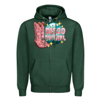 Sports Green western disco cowgirl Zipper Hoodie - texasbilliewilder