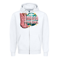 White western disco cowgirl Zipper Hoodie - texasbilliewilder