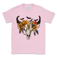 Bubblegum Pink Halloween Bull Skull Classic Tee - RanaPortraitStore