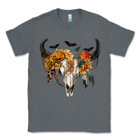 Charcoal Heather Halloween Bull Skull Classic Tee - RanaPortraitStore