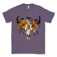 Lavender Halloween Bull Skull Classic Tee - RanaPortraitStore