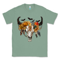 Sage Halloween Bull Skull Classic Tee - RanaPortraitStore