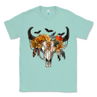 Seafoam Halloween Bull Skull Classic Tee - RanaPortraitStore