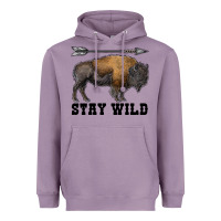 Lavender stay wild bison Heavyweight Hoodie - RanaPortraitStore