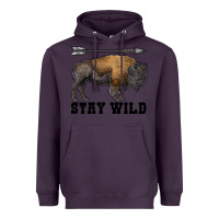 Plum stay wild bison Heavyweight Hoodie - RanaPortraitStore