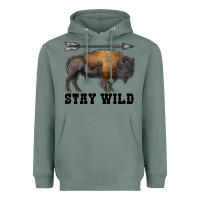 Sage stay wild bison Heavyweight Hoodie - RanaPortraitStore