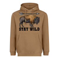 Toasted Coconut stay wild bison Heavyweight Hoodie - RanaPortraitStore
