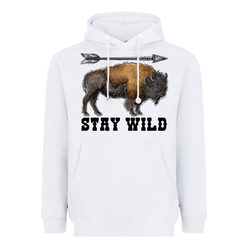 Stay Wild Bison Heavyweight Hoodie by RanaPortraitStore | Teevron