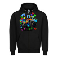 Black monster truck autism Zipper Hoodie - Zillion Design Studio