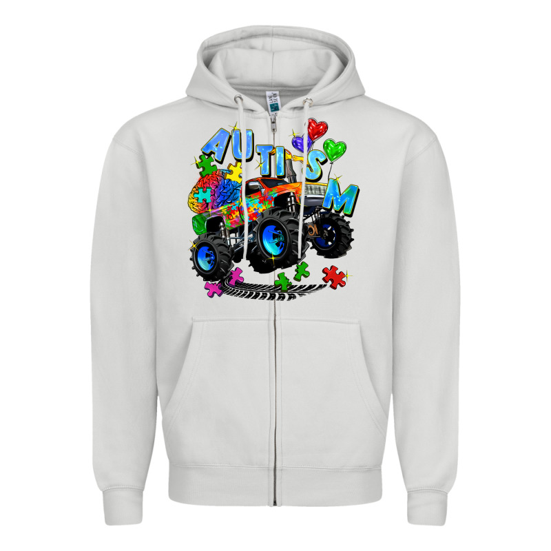 Monster Truck Autism Zipper Hoodie by Zillion Design Studio | Teevron