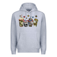 Heather Grey army coffee Premium Hoodie - Jasminsmagicworld