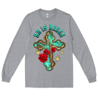 He Is Risen Cross With Roses Long Sleeve Tee | Teevron